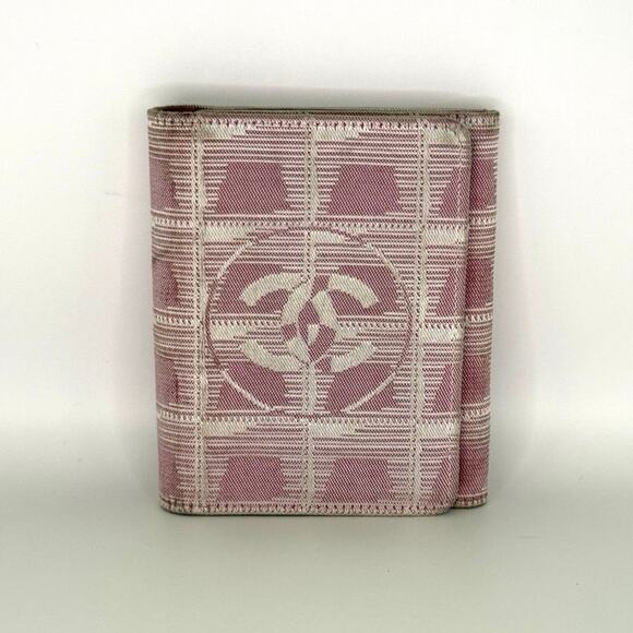Vintage Chanel Canvas Small Tri-Fold Wallet, Pink Gingham - Picture 1 of 9